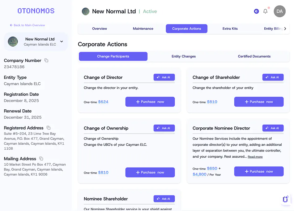 Otonomos Dashboard Preview